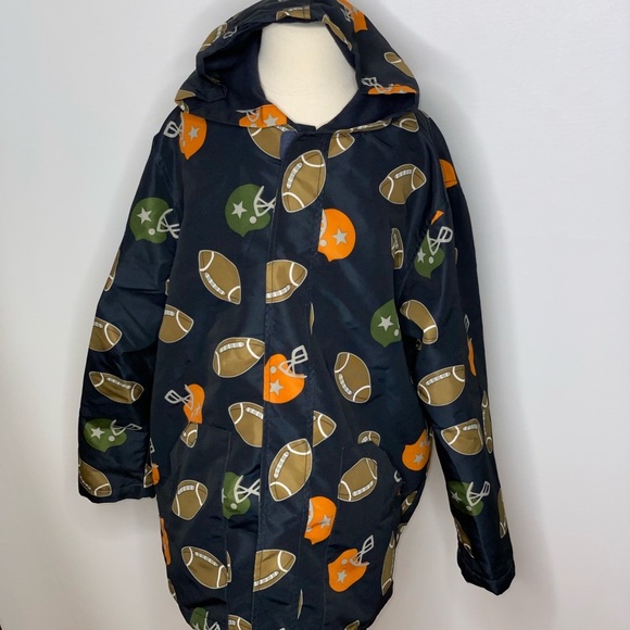 Gymboree boys football themed jersey lined raincoat multiple sizes - Picture 1 of 2